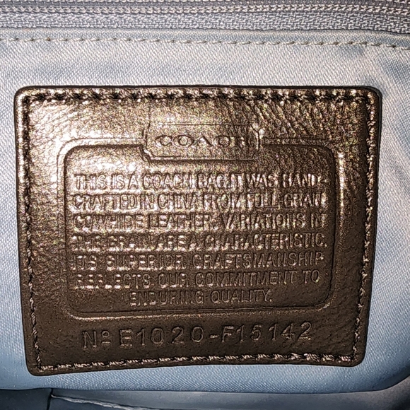 Coach Silver Tote Bag with Metallic Sheen - Picture 2 of 6